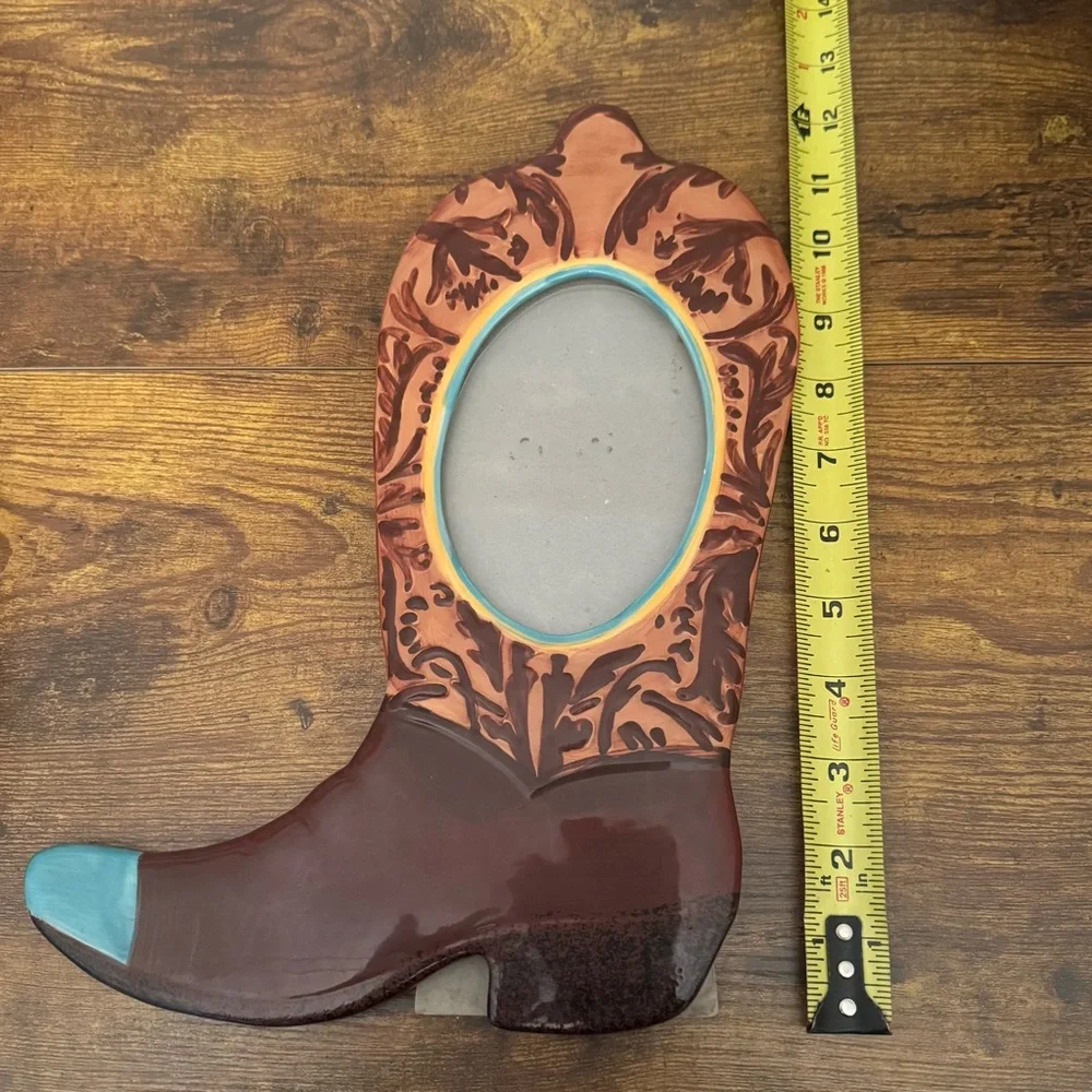Becky Denny‎ Western Boot Picture Frame Pacific Handcrafted Hand-Painted